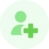 Зеленый аватар с значком «плюс»